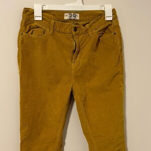 We the Free Free People Mustard Yellow Academia Corduory Pants Size 29